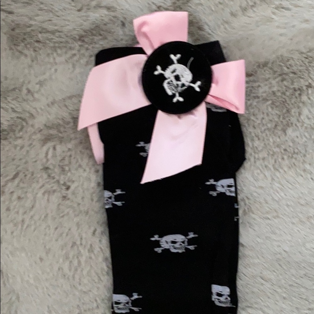 Black Thigh high skull stockings